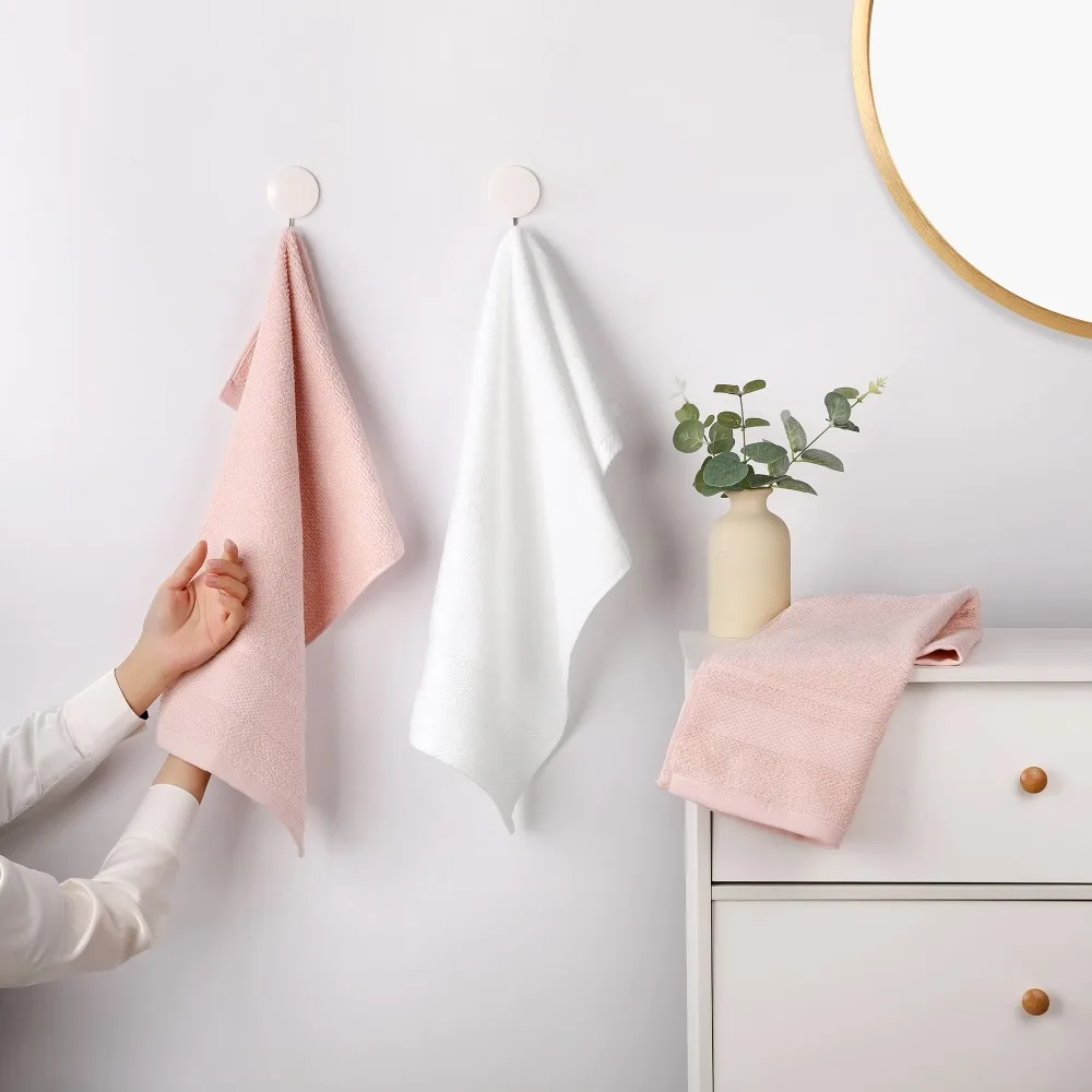 Cotton Hand Towels Super Absorbent Blue Bath Towels and Kitchen Towels 2-Piece Set Soft Quick Dry