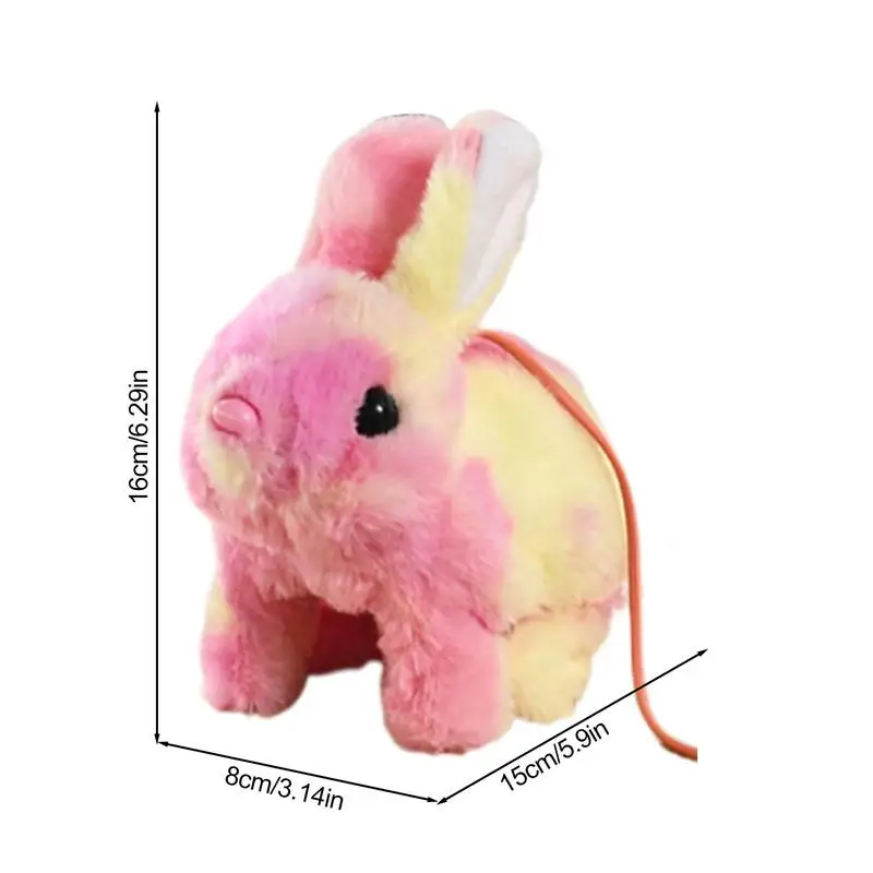 Conejo que camina de juguete, bonito conejo eléctrico, juguetes de peluche interactivos con sonidos y cuerda, muñeco de peluche de conejo animado, regalos de cumpleaños