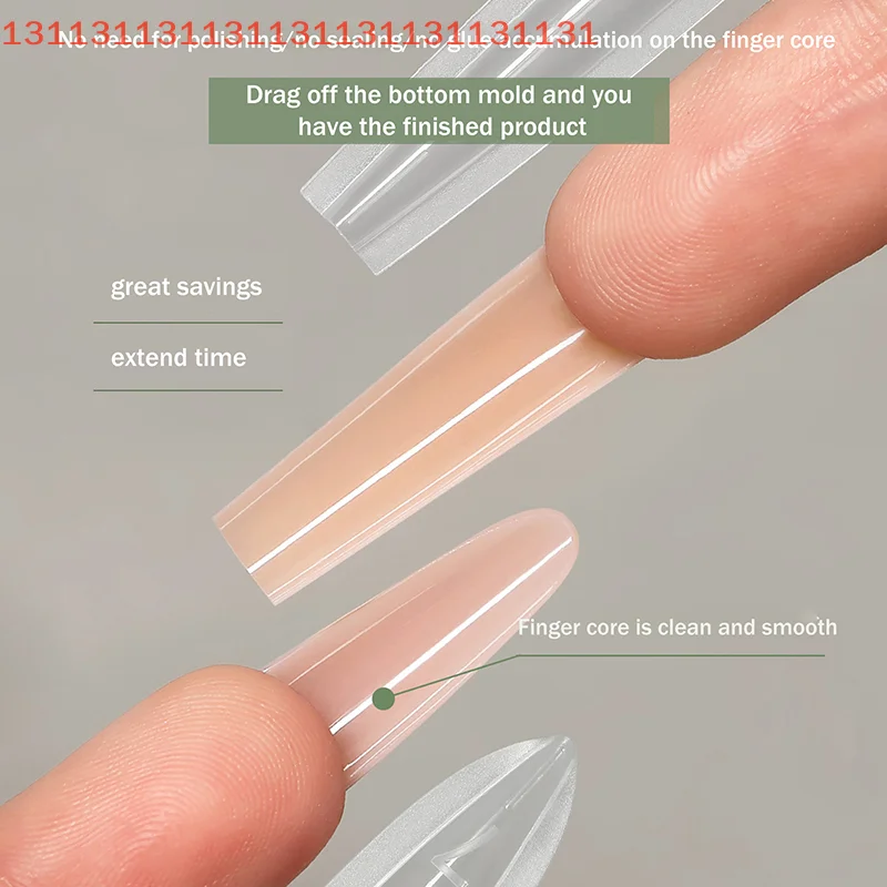 Reusable Dual Nail Form Mold, Full Cover Mold, Clear Nail Art Extension, Shaping Tool, Coffin Almond, 140Pcs