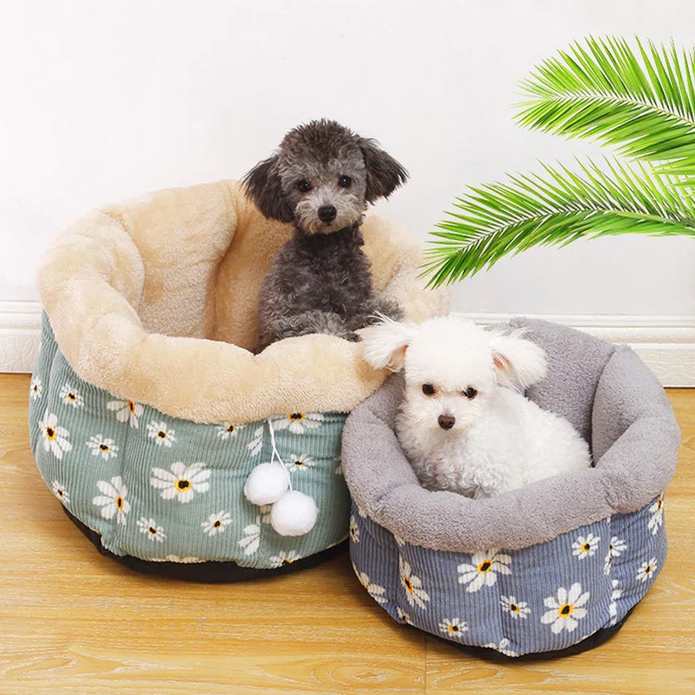 Plush Flannel Pet Bed Winter Warm Pet Mat Deep Sleep Cute Cat Nest Small Dog Bed Pad Pet Supplies Soft Mat Washable Cushion