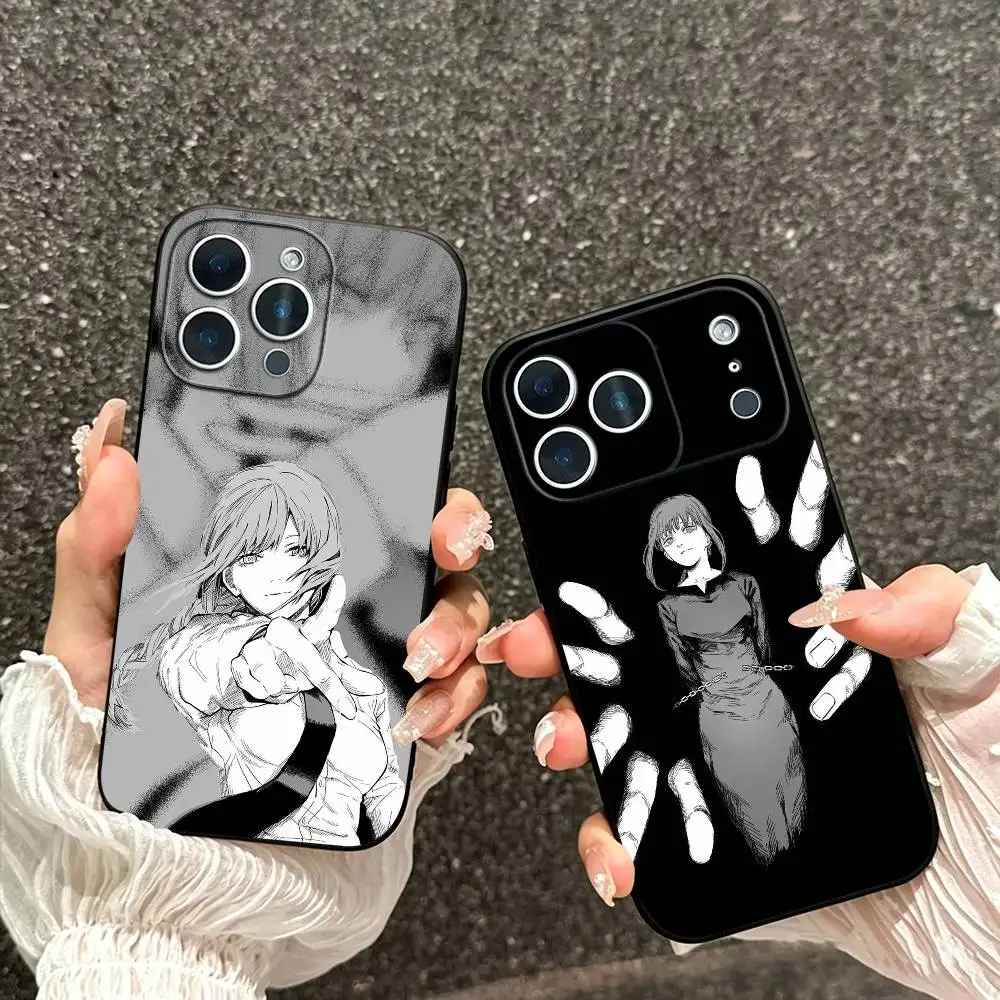 Anime C-Chainsaw M-Makima  Phone Case For iPhone 17, 16,15,14,13,12,11 Plus,Pro Max, Others Soft Black Cover