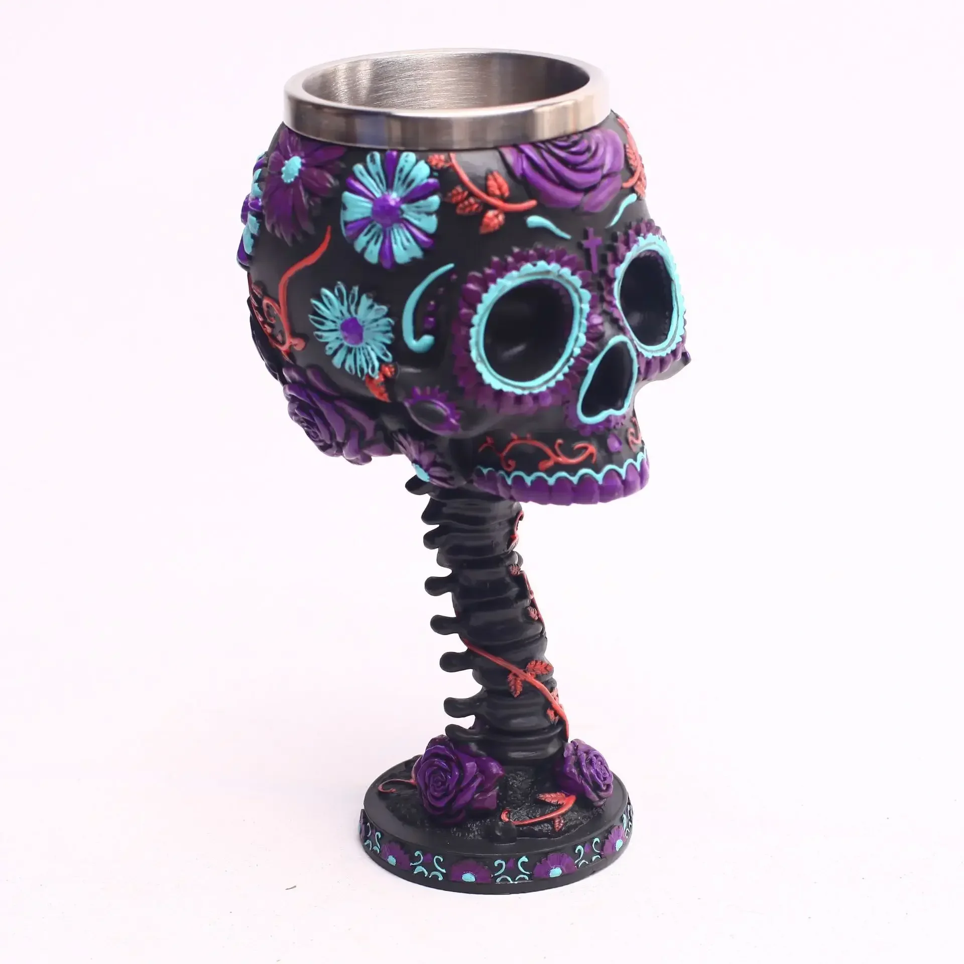 Skull Goblet Resin Steel Cup Creative Beer Mug Gothic 3D Wine Glass Mugs Tea Mug Cocktail Glass Anime Mug Halloween Gift