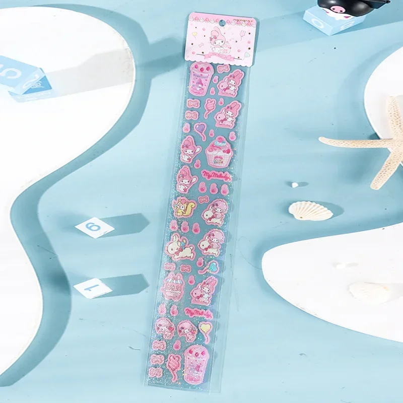 Sanrio Olá Kitty Sobremesa Festa Adesivos, Desenhos animados bonitos bolso decoração, PET, Gudetama
