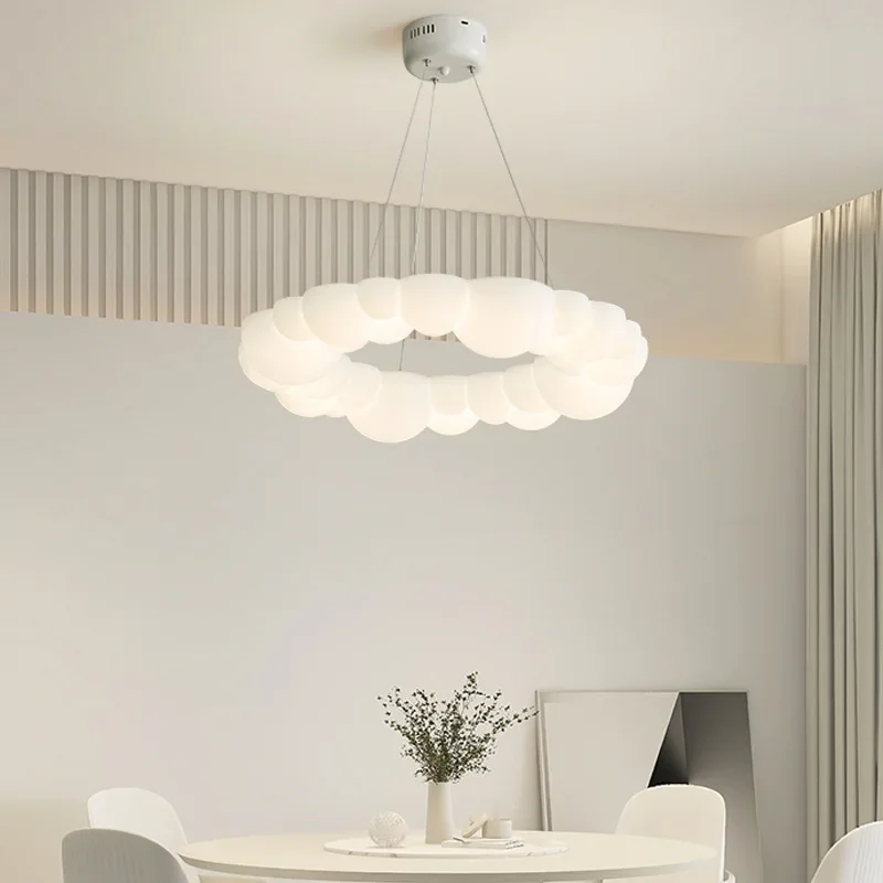 Creatieve Melkachtige Wolk Kroonluchter Witte Wolk Hanglamp Voor Slaapkamer Woonkamer Winkel Decor Led Kinderkamer Plafondlamp Armaturen