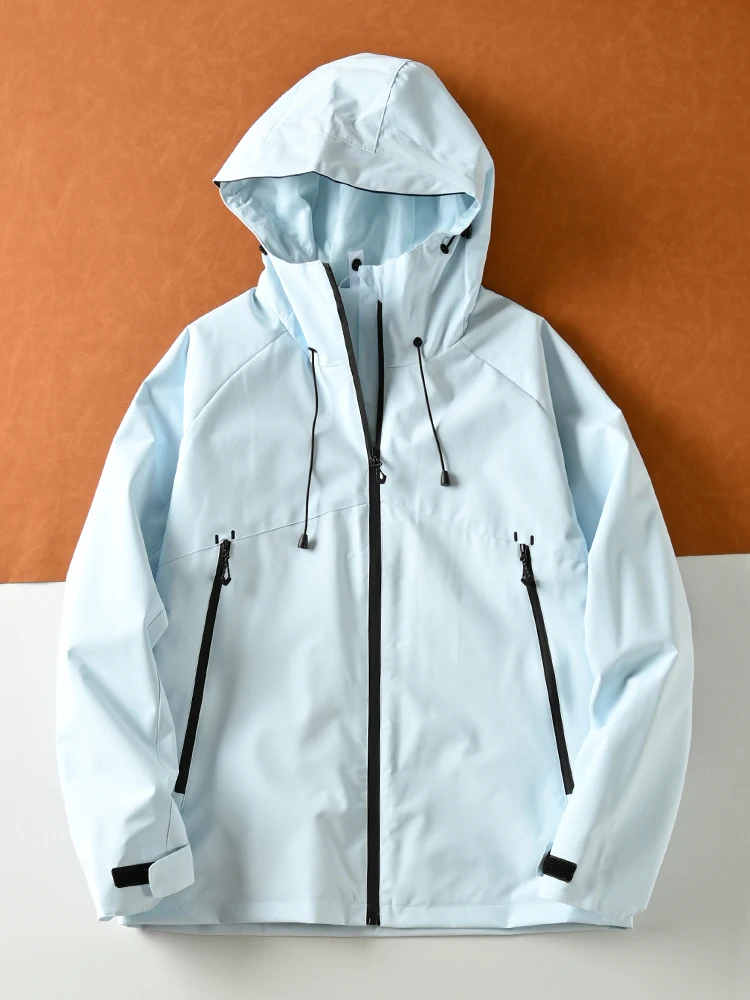 

Уличная мужская и женская легкая водонепроницаемая куртка, повседневная рабочая одежда, костюм для скалолазания, модный городской костюм с длинным светом и капюшоном