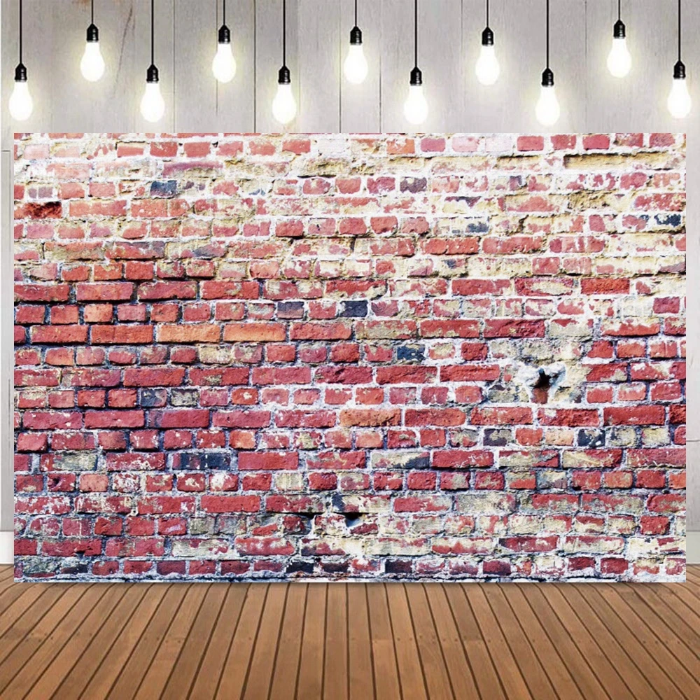 Vintage Red Brick Wall Photo Backdrop Various Color Textures Portrait Shooting Birthday Party Home Decor Photography Background