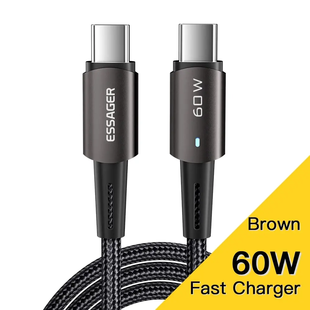 Essager Pd 100W 60W Type C C Naar C Kabel Snel Opladen Mobiele Telefoon Oplaadkabel Draad Voor Xiaomi Samsung Huawei Macbook Ipad