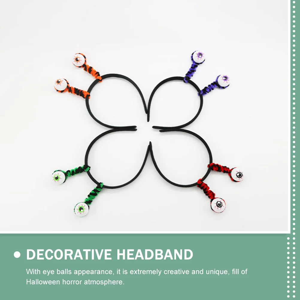 

4 Pcs Funny Headband Eyeball Headbands for Halloween Eyes Hairband Accessories Googly Polyester Cosplay Supplies Party