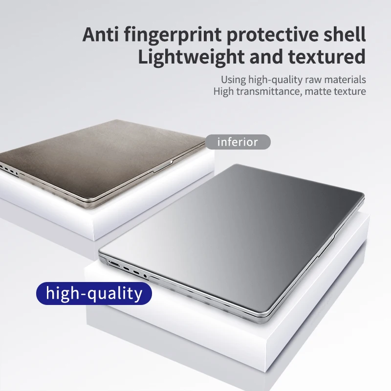 حافظة كمبيوتر محمول لجهاز MacBook Pro 14/16 M5 2025 حافظة شفافة لجهاز MacBook Air 13.6/15 A3240 Shell لجهاز MacBook Pro 16 M4 M3