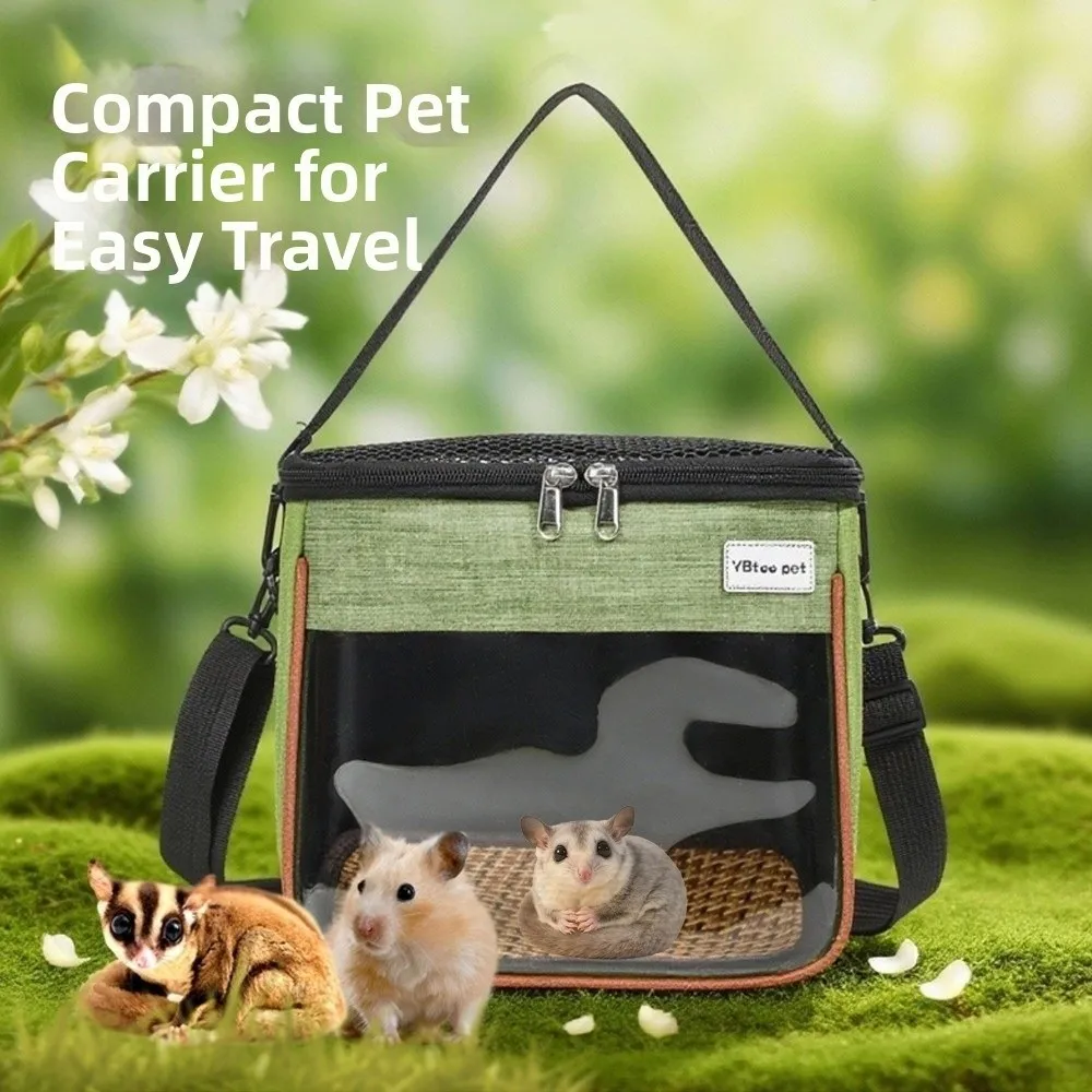 S/M/L Hamster Travel Carrier Clear Window Top Opening Pet Carrier Bag Lightweight Portable Small Pet Carrier Outdoor Use