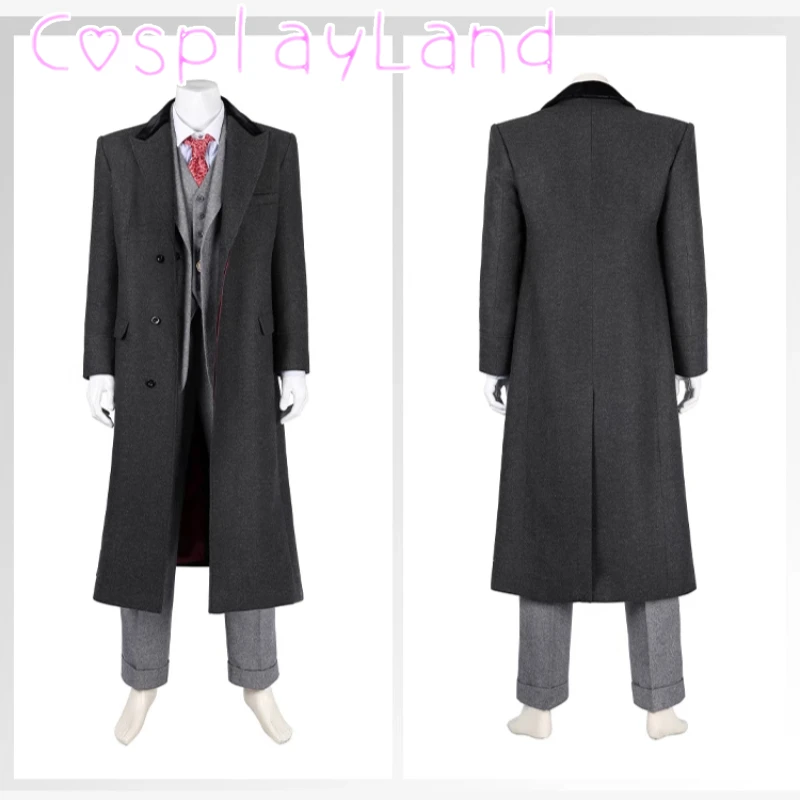 

Tommy Shelby Cosplay Costume Men Suit Peaky 6 Long Trench Coat Outfit Full Set Custom Size Halloween Performance Costumes