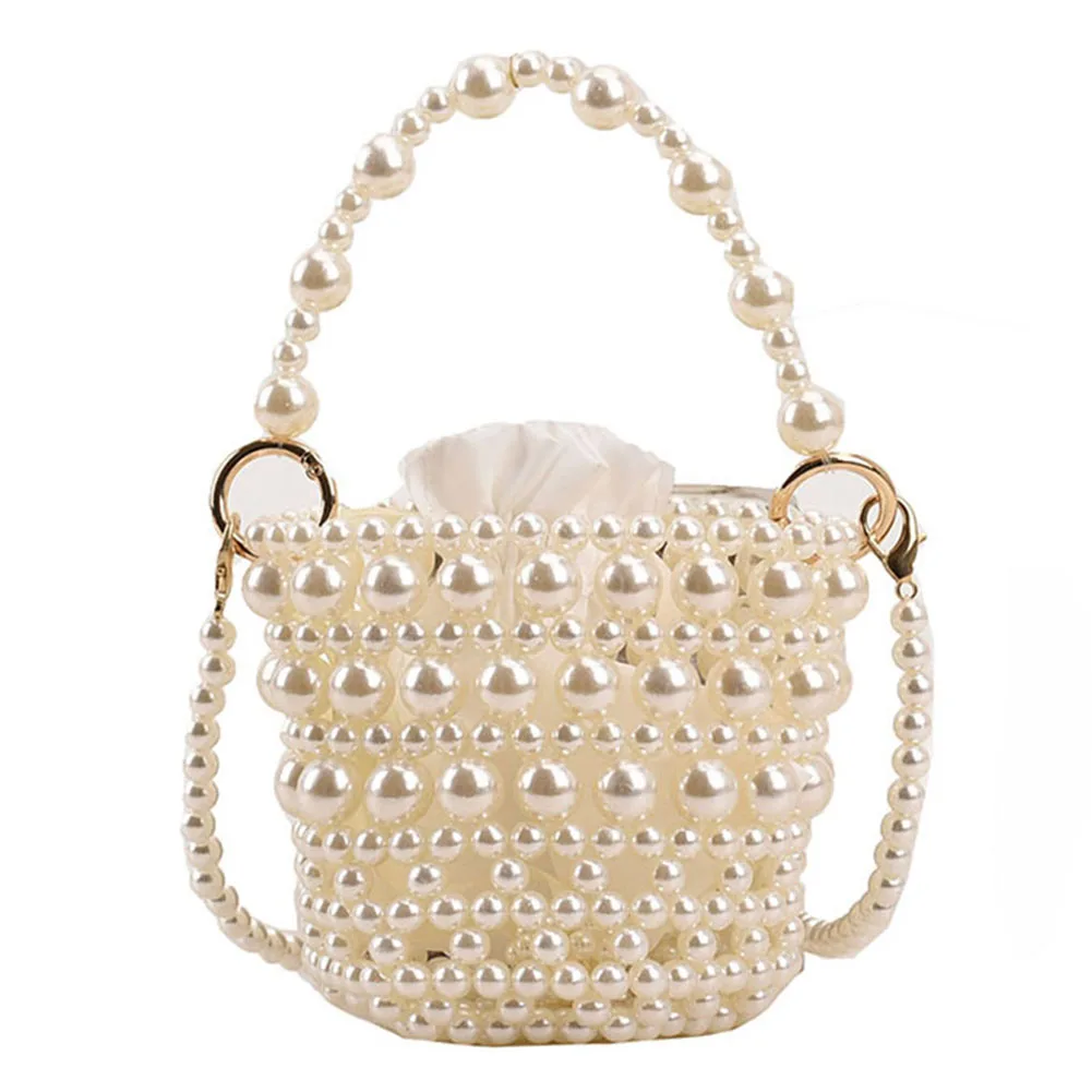 Pearl Handle Women Handbags Fashion Mini Elegant Party Purse Casual Hand Beading Cute Holiday Gift Shopping Travel