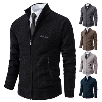 2023 Knitwear Spring and Autumn Men's Stand-up Collar Thick Warm Cardigan Sweater Winter Loose Casual Coat 4 2023 Knitwear Spring and Autumn Men's Stand-up Collar Thick Warm Cardigan Sweater Winter Loose Casual Coat 4
