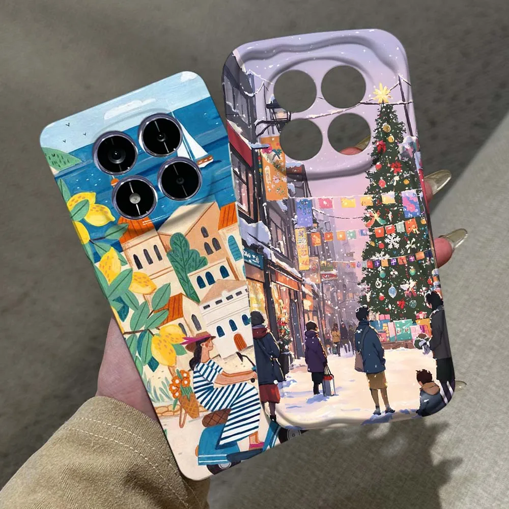 

Animation Town Art Pattern For Redmi 9i 10 10C 14C 13C 9A 11A 12C A1 A2 A3 A4 K30 K70 Pro Ultra 5G Feilin Wave Oil Shell Cover