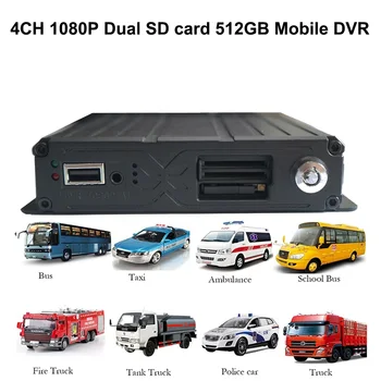 1080P MDVR 4 Channel Vehicle Video Recorder Support Max 30 Days 512G TF Card Mobile Car DVR with Analog Camera for Bus Truck Van