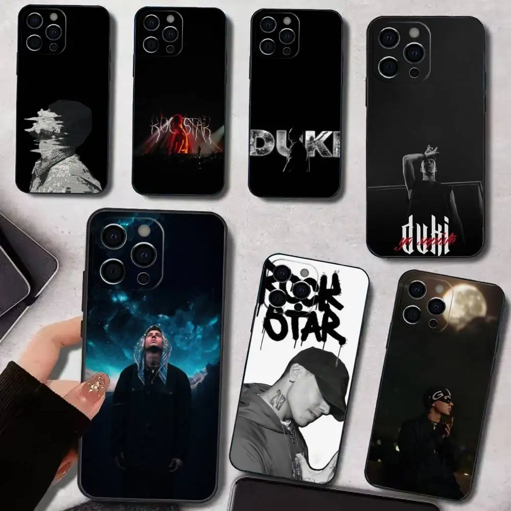 حافظة هاتف سنجر دي دوكي لهاتف آيفون 17,16,15,14,13,12,11 بلس، برو ماكس، XS، غطاء أسود من السيليكون الناعم