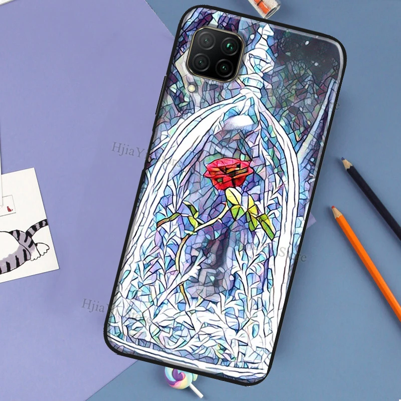 Stained Glass Rose Galaxys Case For Huawei P60 P40 P20 P30 Pro Nova 5T 9 P Smart Honor X8 X9a 50 70 Magic 5 Lite Cover