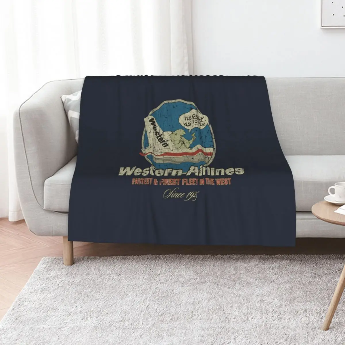 Western Airlines 1956 Throw Blanket Plaid Polar Blankets For Baby funny gift Flannels Soft Blankets