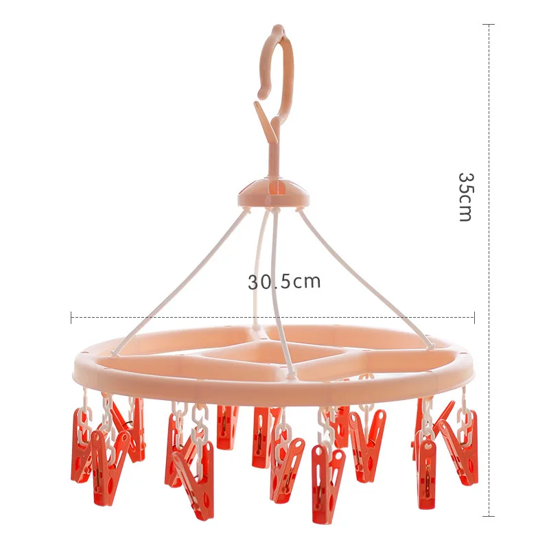 CHAHUA Large Circular Plastic Clothes Rack Windproof With Clips Underwear Socks Clothes Hanger Multifunction Plastic Hanger