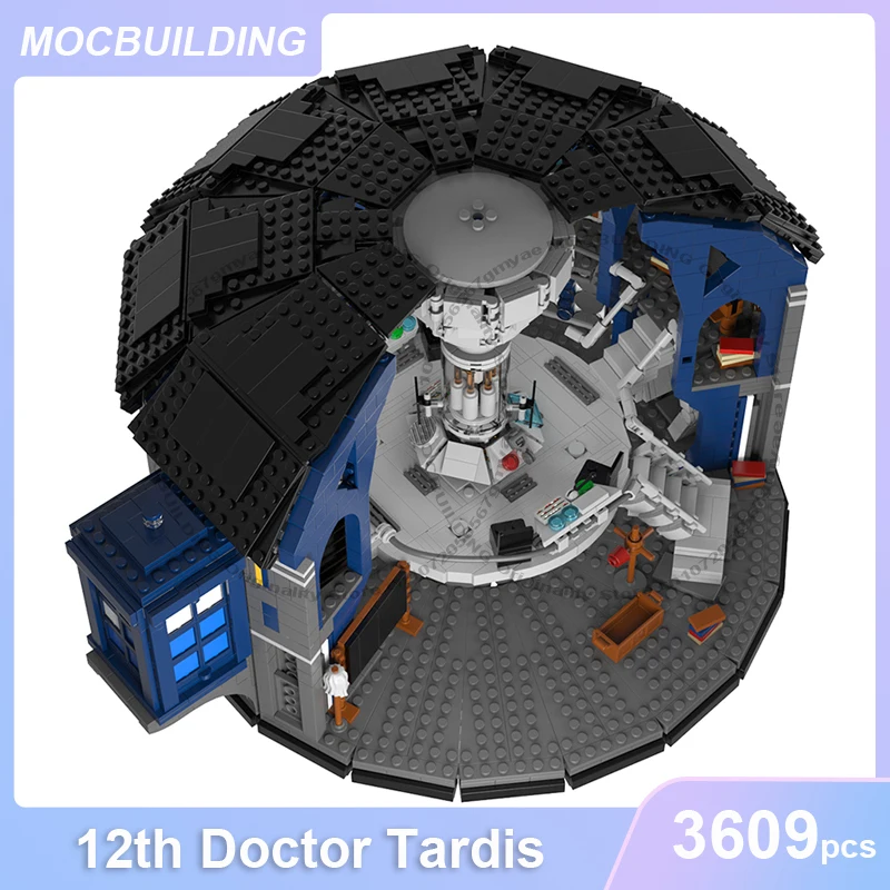 MOC Building Blocks 12th Doctor Tardis Architecture Display Model DIY Assemble Bricks Collection Display Xmas Toys Gifts 3609PCS
