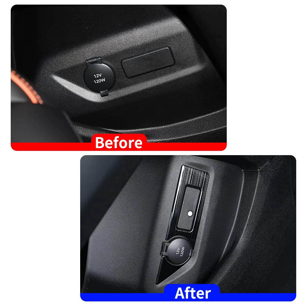 for Haval F7 2nd Gen 2024-2026 Passenger Seat Side Cigarette Lighter Panel Frame Trim Stainless Steel Refit Decoration Sticker