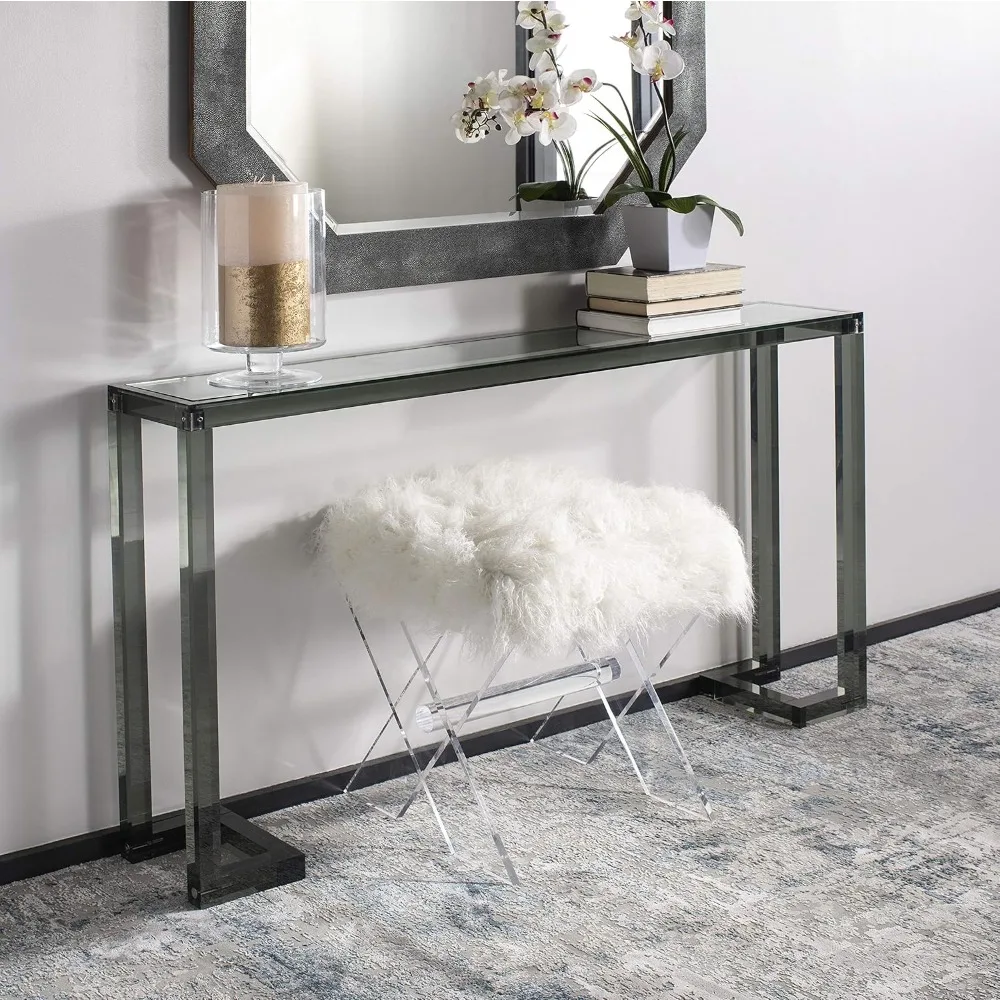 

Couture Home Benji Glam Black Acrylic Glass Top Console Table