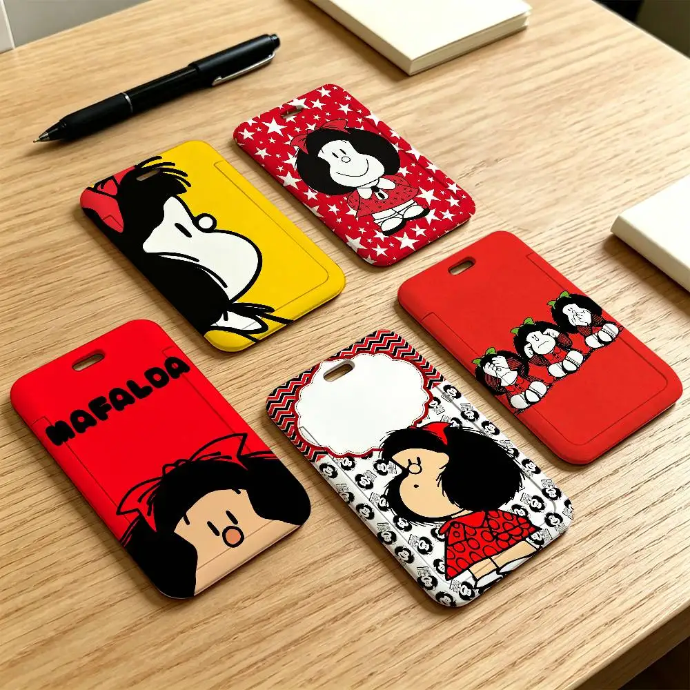 Cartoon M-MafaldA Cute Badge Reel Dress Clips Brooches With Tags ID Name Card Holders Gift