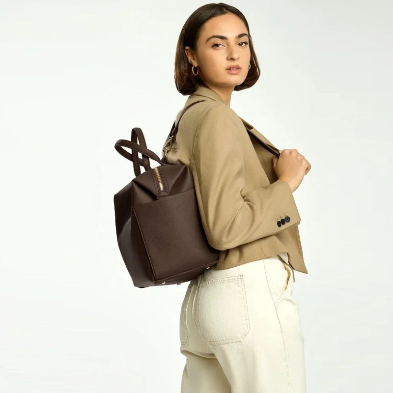 Maßgefertigte PU-Leder Drei-in-Eins Tragbare Handtasche Wickelrucksack Reise-Schultergurt Muttertasche Modisches Schlichtes Design