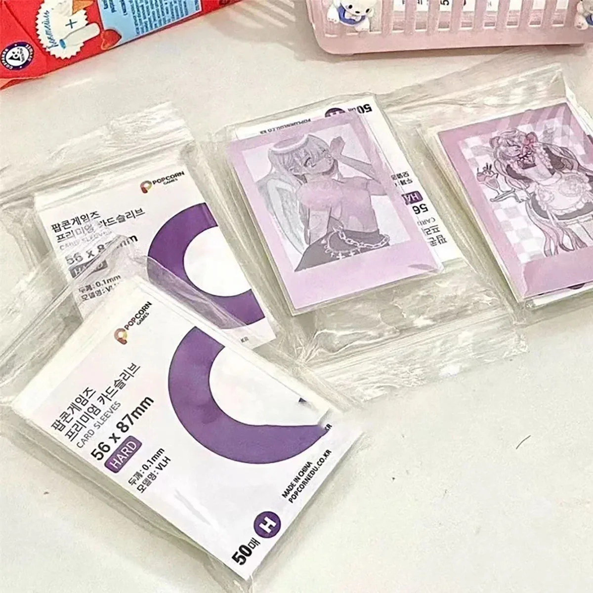 50pcs Korea Card Sleeves Clear Acid Free CPP HARD 3 Inch Photocard Holographic Protector Film Album Binder image 4