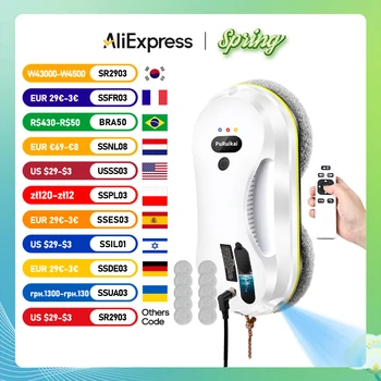 PuPuiKai Home Windows التلقائي رذاذ الماء تنظيف جهاز آلي لتنظيف الأتربة التحكم عن بعد نافذة كهربائية ممسحة الزجاج