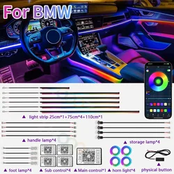 RGB 22in1 Car Interior Acrylic Car Ambient Lights For BMW E46 E90 E39 E60 E36 E30 E70 E91 E92 E93 Car Accessories