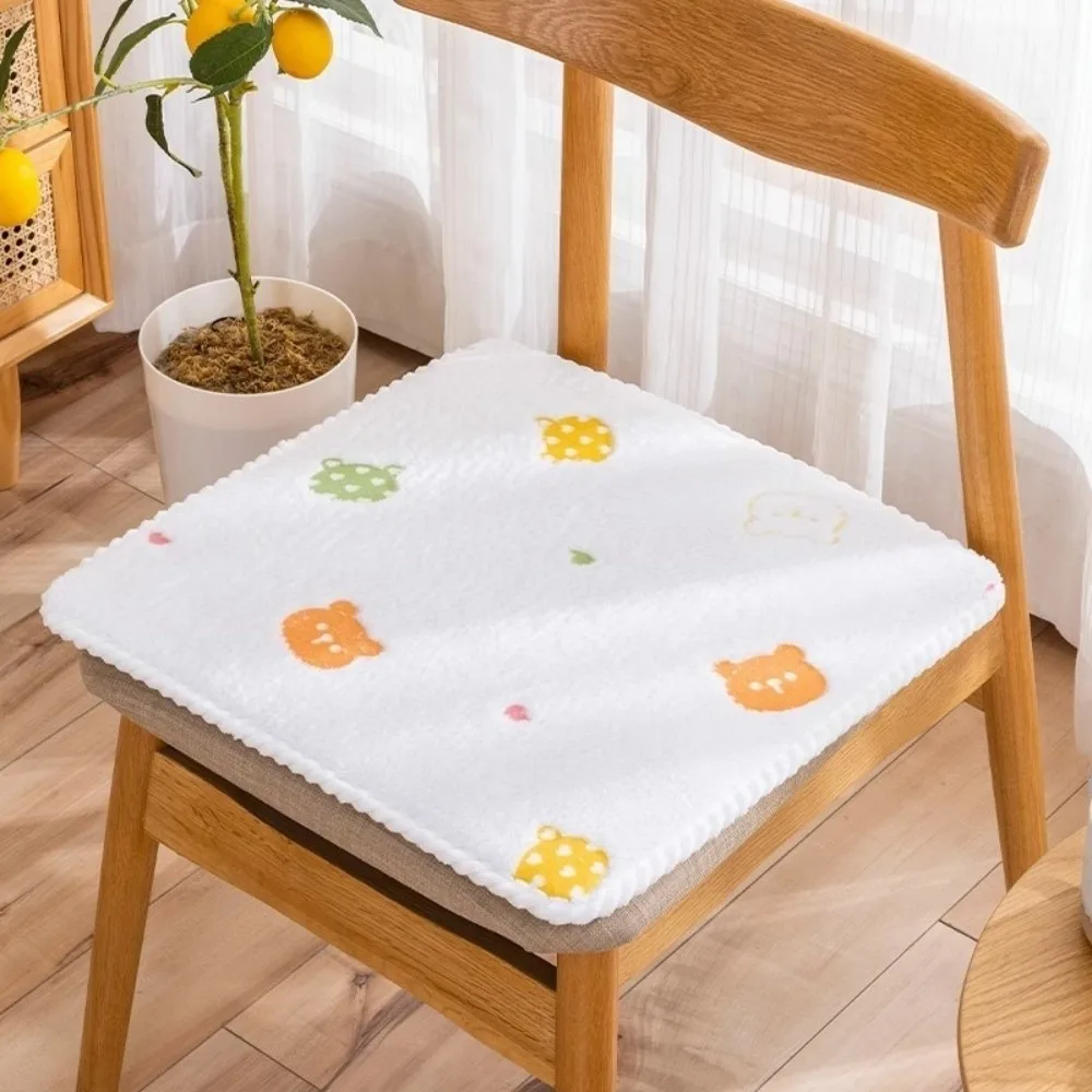 New Winter Thick Lamb Velvet Seat Cushion Anti-Slip 40cm Office Chair Pad Square Student Chair Cushion Car Seat Pad