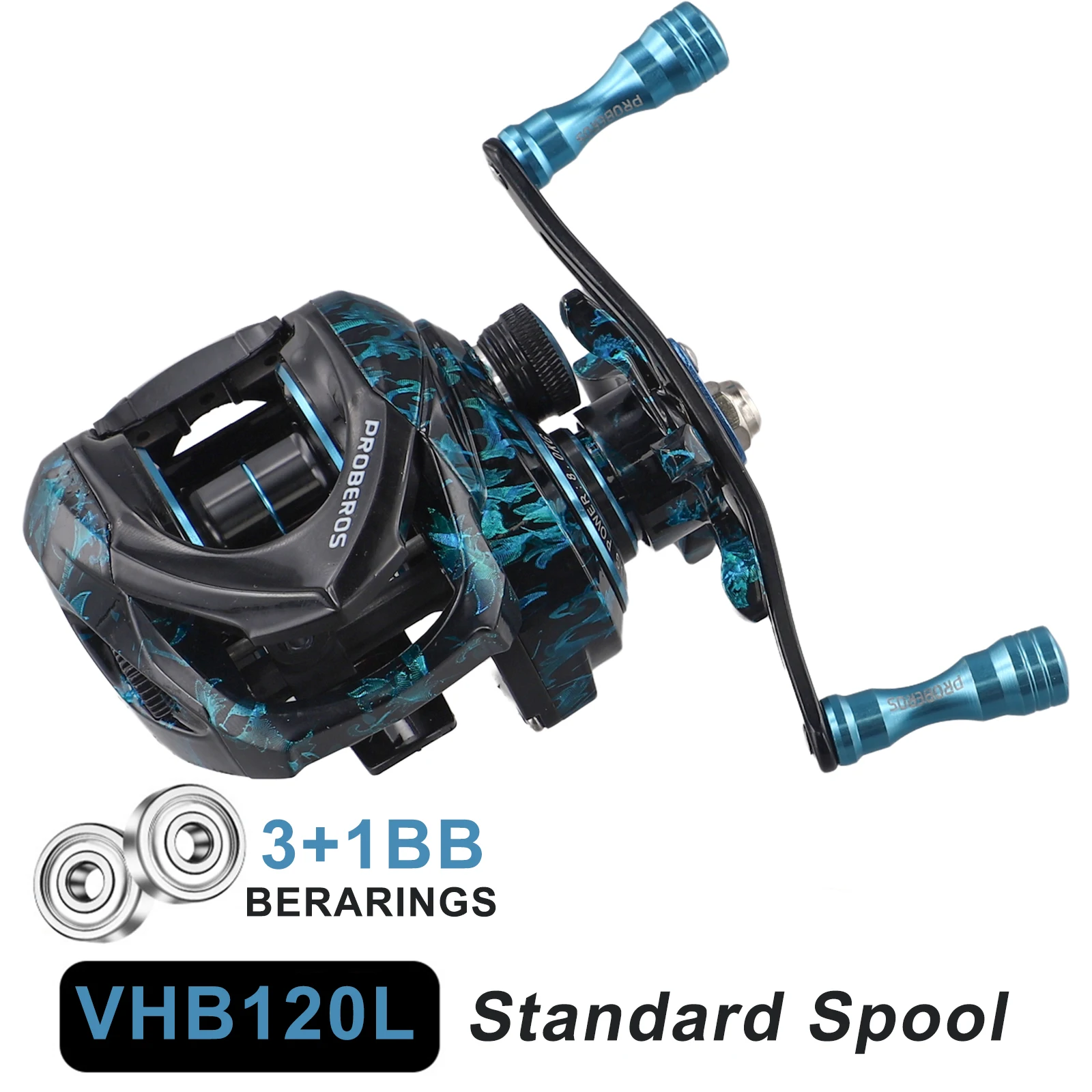 

Baitcasting Fishing Reel 7.2:1 Max Drag 17.6 Lb 3+1BB Super Light Streamlined Outdoor Fishing Accessories