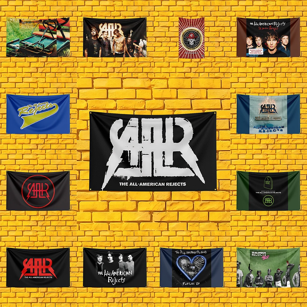 The All-American Rejects Style Rock Flag 3x5 FT 90x150cm Polyester Wall Hanging For Concert Decor Music Lover