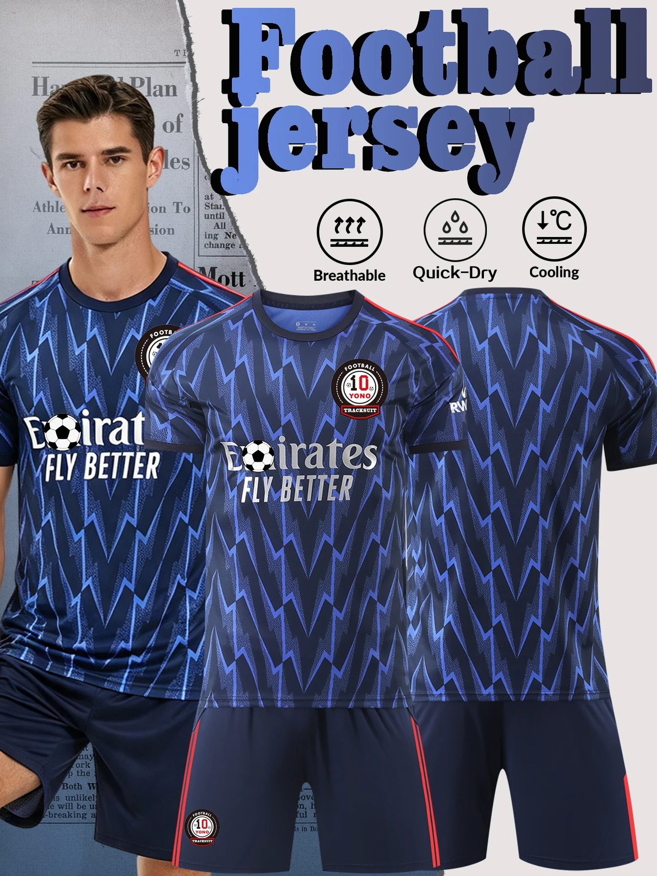 High-quality Breathable T-Shirt and Shorts Football Set