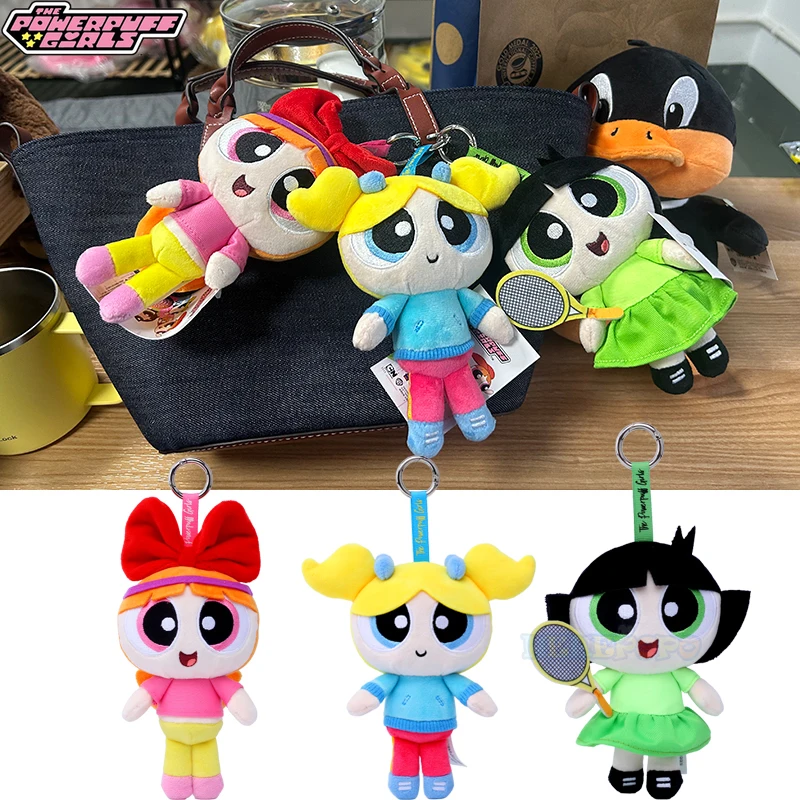 15cm New The Powerpuff Girls Plush Keychain – Fun and Adorable Accessory for Bags and Keys