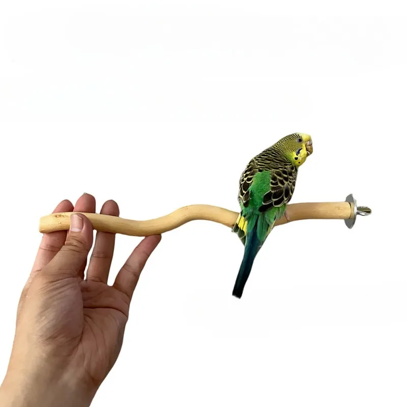 1pcs Parrot Stand Rod Toys Wood Fork Branch Perch Bird Cage Hanging Swing Pet Bird Chewing Toy Playground Bird Supplies