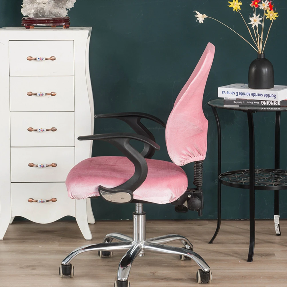 

Pink Split Elastic Chair Seat Cover Universal for Dining Chairs Kitchen Office Home Waterproof Dustproof Removable Protector