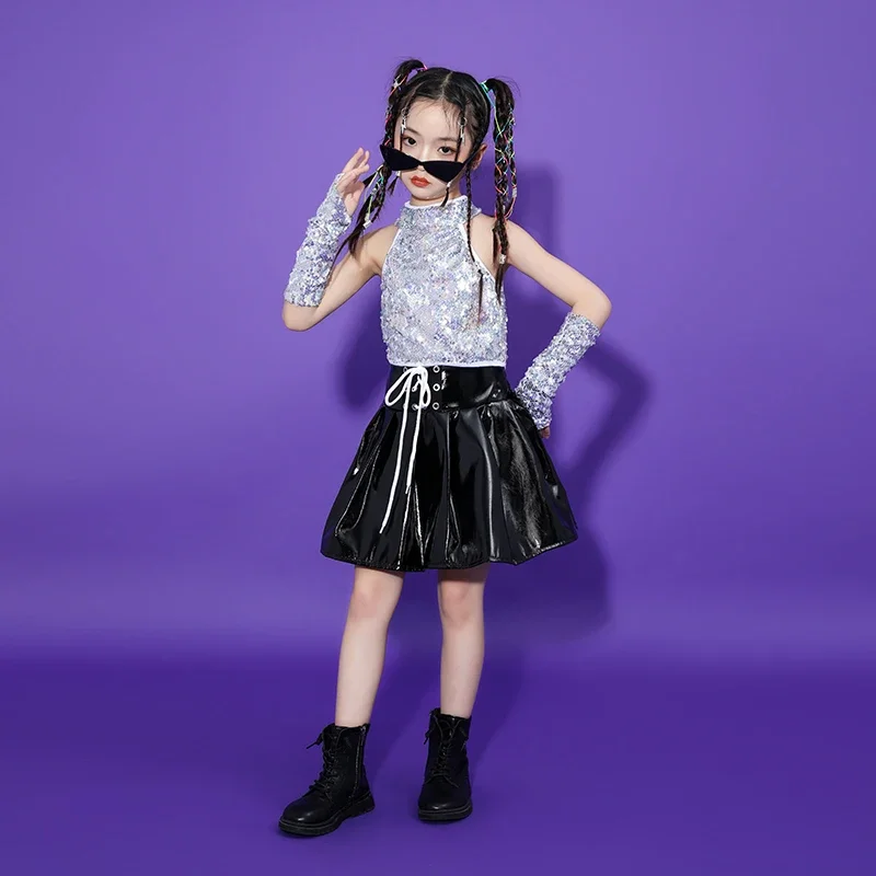 

Sequins Jazz Dance Stage Performance Costume Girls Street Dance Costume Girls Modeling Stage Runway Child Model Costume