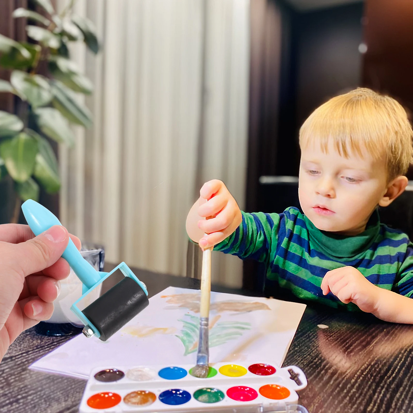 4pcs Household Rollers Wear-Resistant Craft Roller For Scrapbooking Printing Stamping Tools Portable Rubber Manual