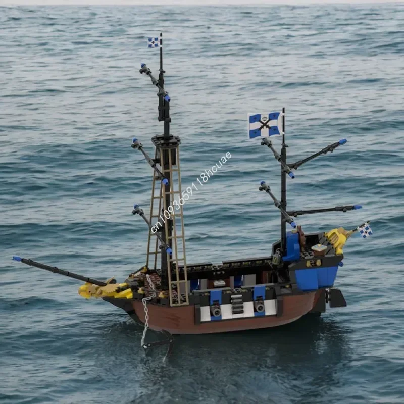 

694 детали, пиратский корабль Caribbean Clipper V2.0, классический ремейк, полностью функциональный, модель из строительных блоков Moc, подарки на день рождения и Рождество