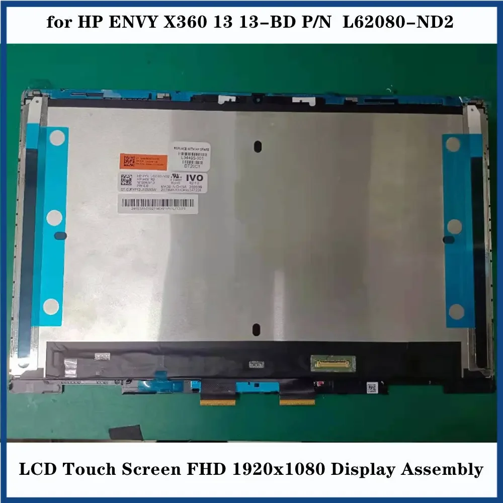 P/N  L62080-ND2 M133NVFD for HP ENVY X360 13 13-BD 13.3 inch LCD Touch Screen FHD 1920x1080 Display Assembly