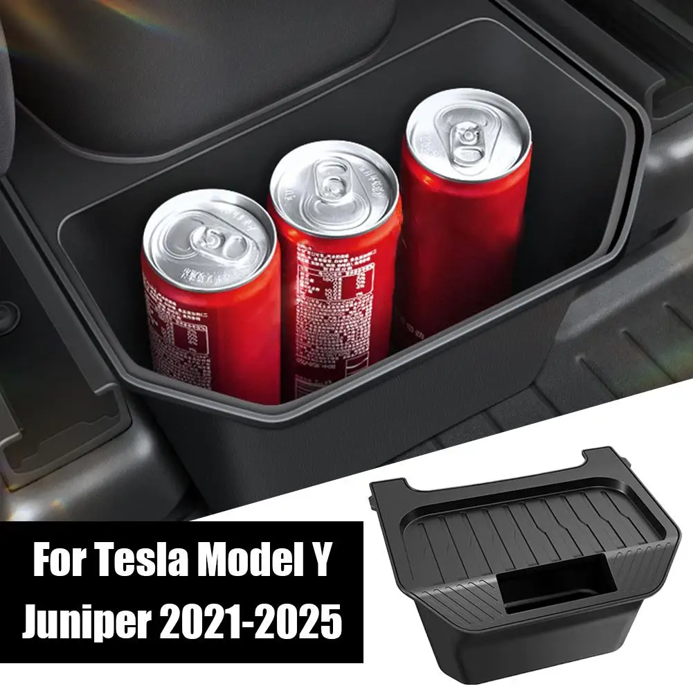 

Rear Seat TPE Storage Box For Tesla Model Y Juniper 2021-2025 Under Air Vent Storage Case Trash Can Organizer Car Accessori J6B7