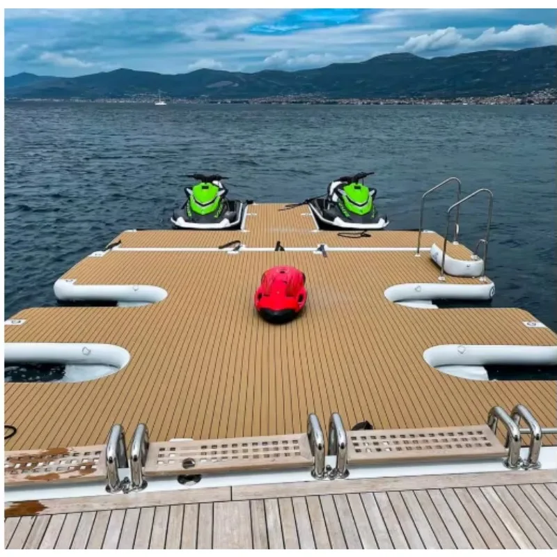 

Надувная водная платформа, плавучий понтон для гидроциклов, надувной плот для загара и йоги, понтон из материала Drop Stitch