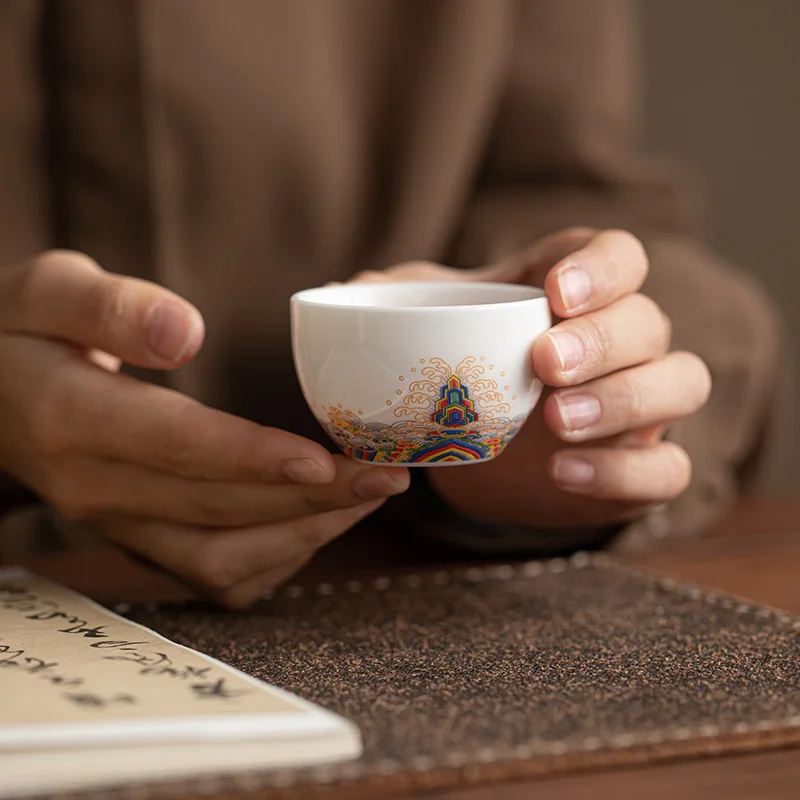 Ceramic Kung Fu Tea Cup Chinese Creative Handmade Single Cup Tea Bowl Household Small Teacup Drinking Utensils Teaware New