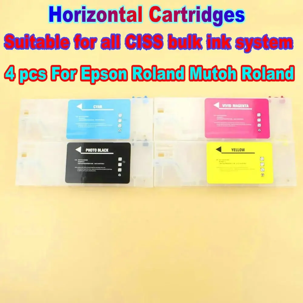 Ciss Ink Cartridge Kit Printer Hozizontal Cartridges Without Float For Mimaki Roland Epson Mutoh RJ-6000 8000 8100 900 1300C
