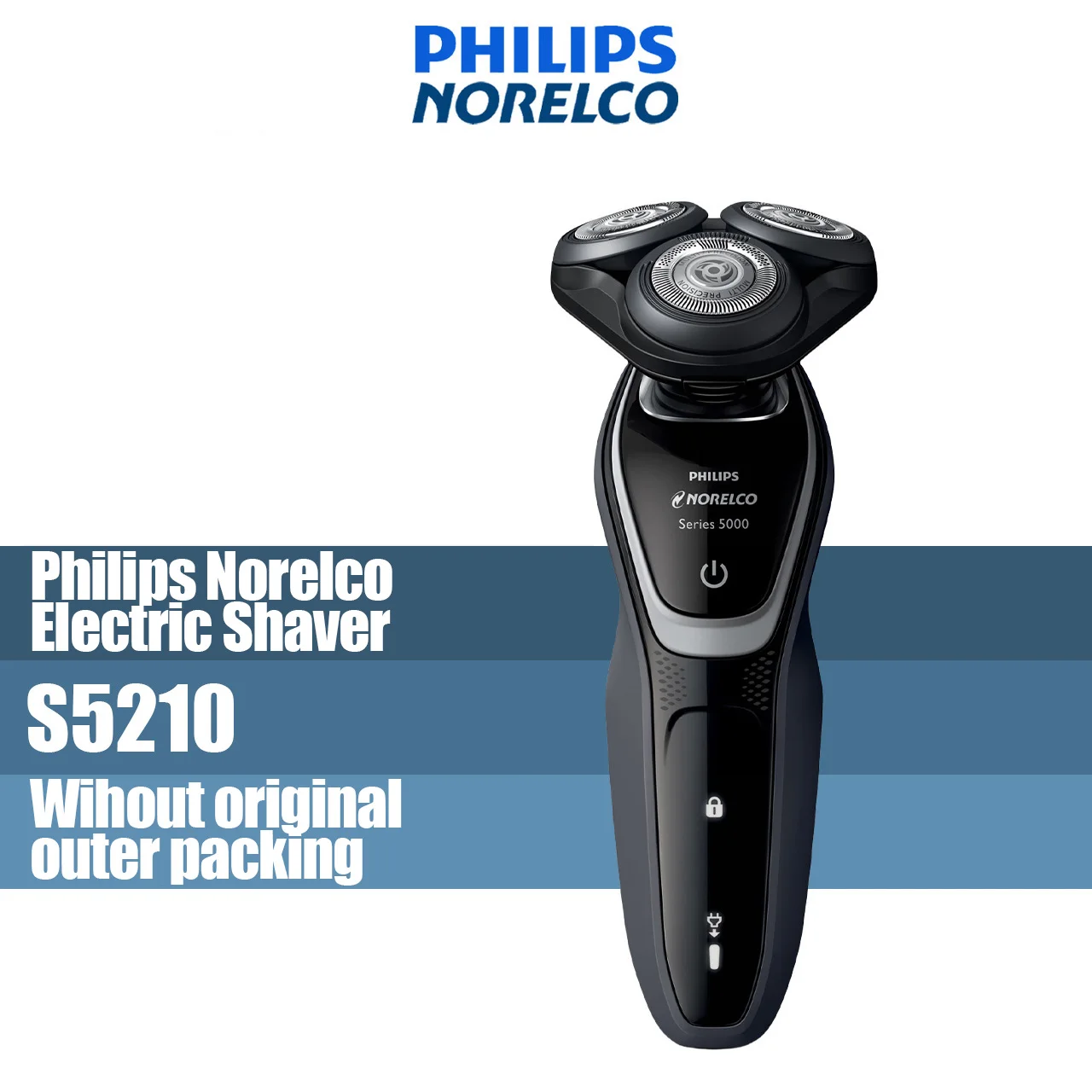 

Philips Norelco Electric Shaver series 5000 S5210, Wet & dry, electric rotation shaver for men, without original packing