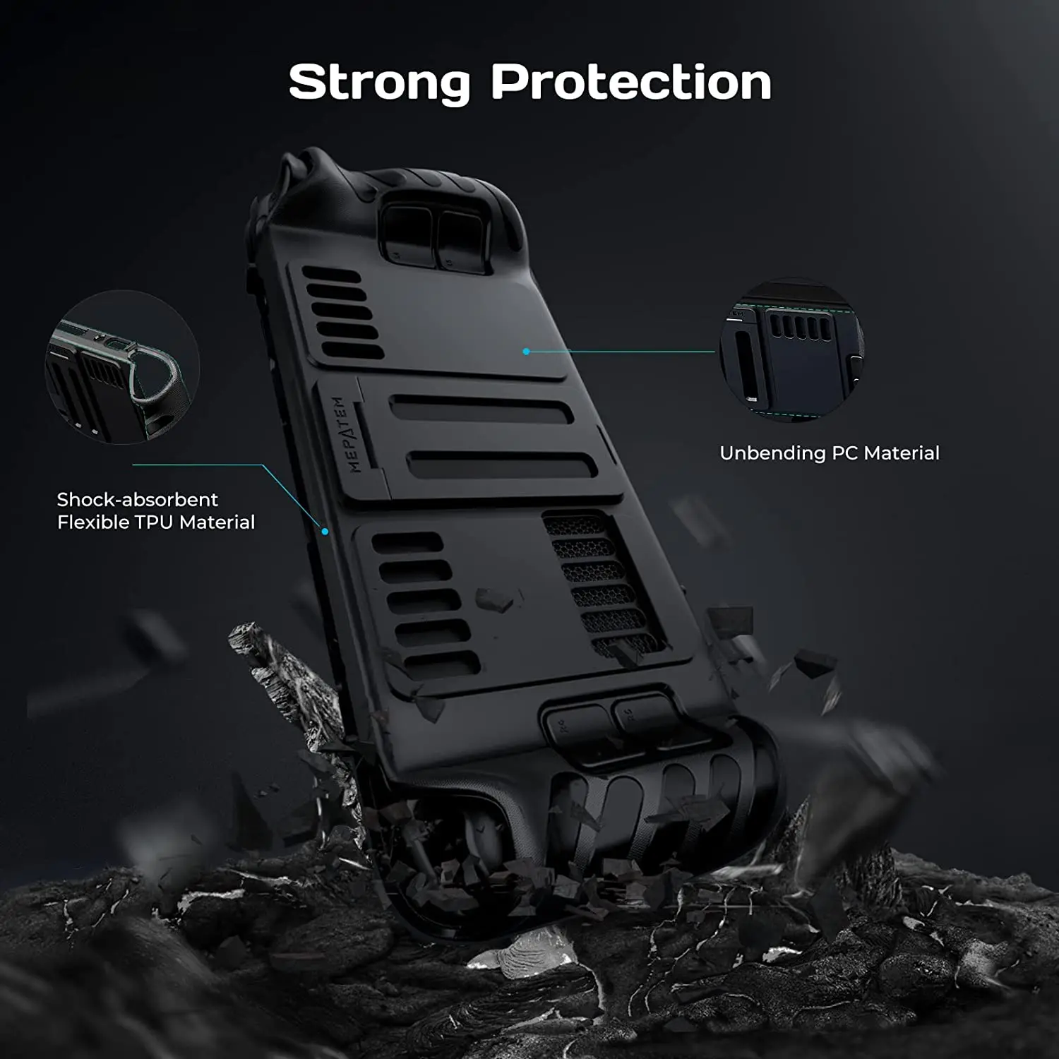 3 in 1 Protective Case With Kickstand and Front Cover For Steam Deck, TPU Modcase For Valve Steam Deck, Steam Deck Accessories