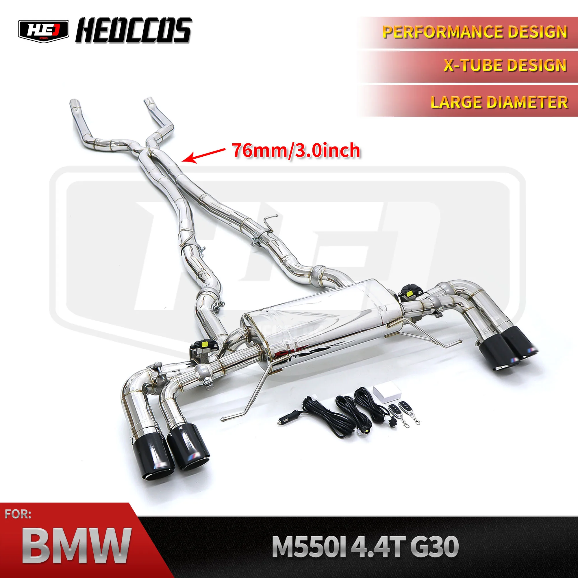 

HEO Factory Stainless Steel Catback Exhaust 2.75inch Pipe for BMW M550/M550i G30/N63 4.4TT 2017-2022 Auto Exhaust Pipe Systems
