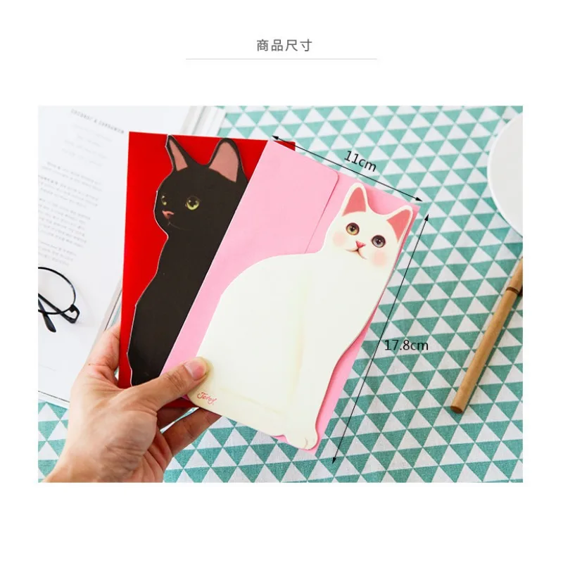 Greeting Cards Cute Cat 3D Greeting Cards Christmas Greeting Cards Blessing Cards with Envelopes Wholesale Wedding Invitations